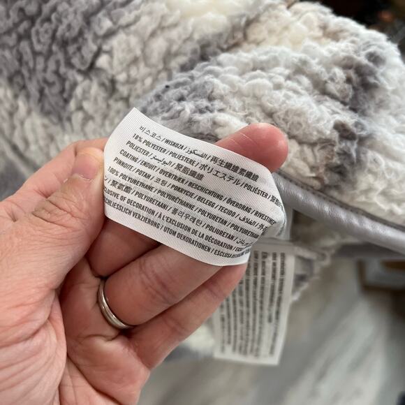 Abercombie Soft A&F Gray Plaid Sherpa Quarter Zip Pullover XL Cozy Cabincore - Picture 4 of 7